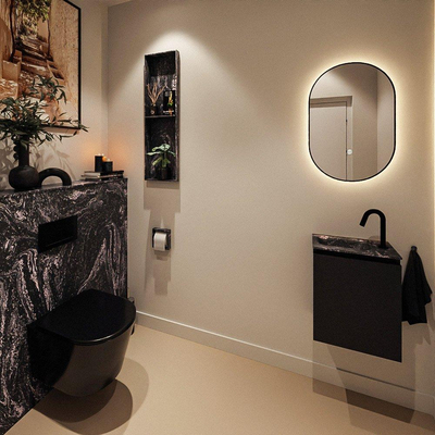 MONDIAZ TURE-DLUX 40cm toiletmeubel Urban. EDEN wastafel Lava positie links. Met 1 kraangat.