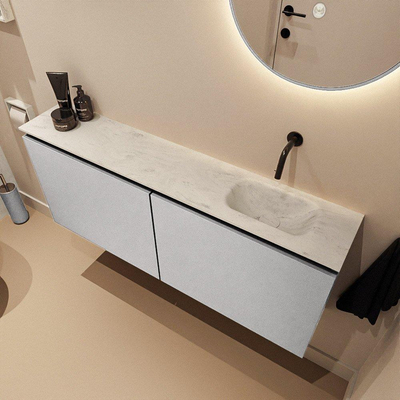MONDIAZ TURE-DLUX 120cm toiletmeubel Plata. EDEN wastafel Opalo positie rechts. Zonder kraangat.