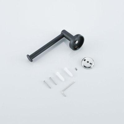 Fortifura Calvi Toiletrolhouder - zonder klep - rond - Mat Zwart OUTLETSTORE