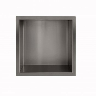 Wiesbaden inbouwnis 30x30x7cm PVD geborsteld Gunmetal OUTLETSTORE