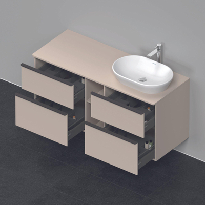 Duravit D-Neo wastafelonderkast 140x66.4x55cm 4 lades Taupe Mat