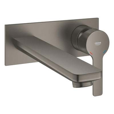 GROHE Lineare waterbesparende afbouwdeel 2-gats inbouw wandkraan l-size met uitloop 20.7cm brushed hard graphite - beschadigd - OUTLET UDEN