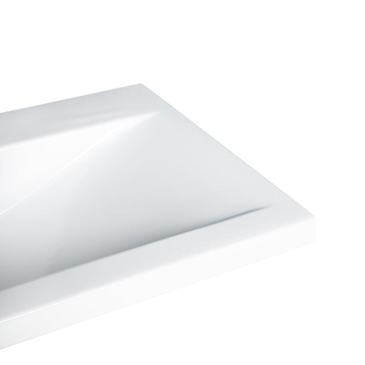 Saniclass Bari Meubelwastafel - 80x47x3.5cm - overloop - 1 wasbak - 1 kraangat - keramiek - wit