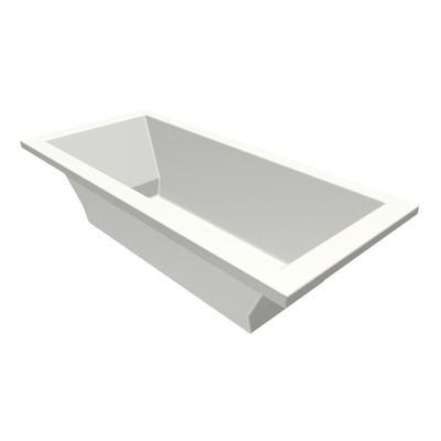 Xenz Society ligbad - 200x90cm - met overloop - zonder afvoer - Acryl Edelweiss mat