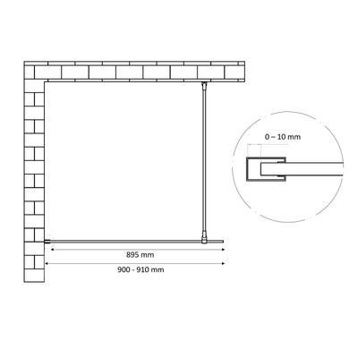 Best Design Dalis-900 inloopdouche 90x200cm 8mm veiligheidsglas NANO Gunmetal