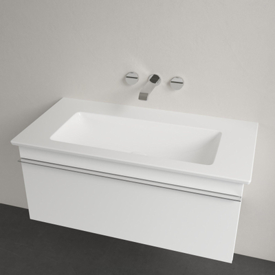 Villeroy en Boch Venticello meubelwastafel met wasbak midden zonder kraangat 100x50cm met overloop ceramic+ wit