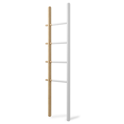 Umbra Hub handdoekladder 61x4x152cm met 4 haakjes Essenhout Wit/naturel