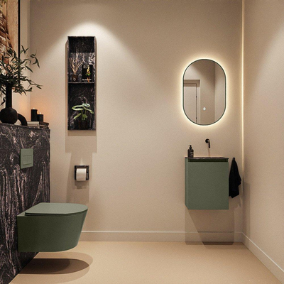 MONDIAZ TURE-DLUX 40cm toiletmeubel Army. EDEN wastafel Lava positie rechts. Zonder kraangat.