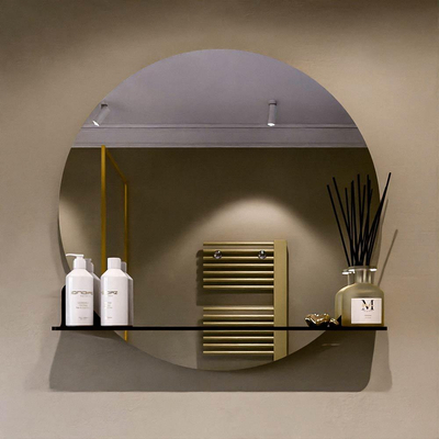 Mondiaz SPOT Badkamerspiegel - rond 80cm - spiegelplanchet - kleur Urban