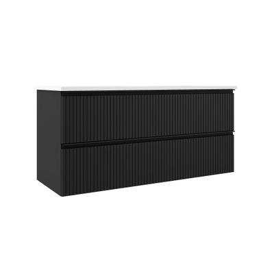 Adema Prime Blend Wastafelonderkast - 120x55x45.9cm - 2 lades - geintegreerde greep - MDF - mat zwart