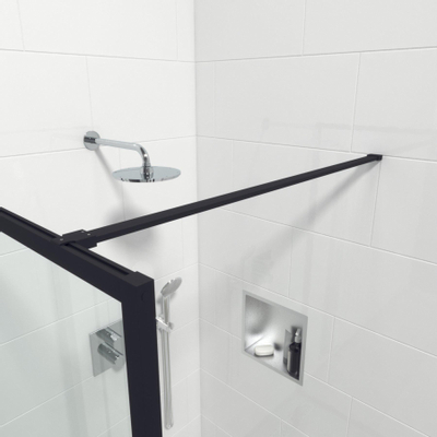 Saniclass Bellini Inloopdouche - 100x200cm - veiligheidsglas - mat zwarte lijst rondom - anti kalk SHOWROOMMODEL