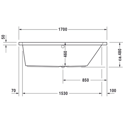 Duravit Vero bad 170x48x75cm acryl wit