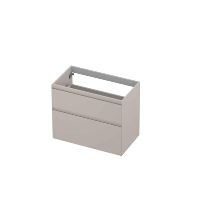 INK Wastafelonderkast - 80x45x65cm - 2 lades - greeploos - 45 graden afwerking rondom - a symmetrisch - MDF lak Mat kasjmier grijs
