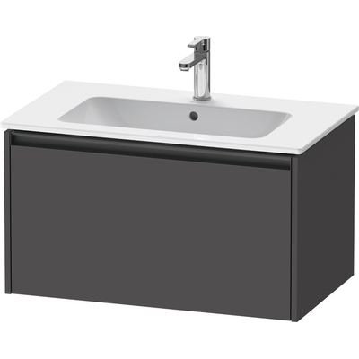 Duravit Ketho 2 wastafelonderbouwkast met 1 lade 81x48x44cm met greep antraciet grafiet mat