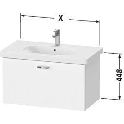 Duravit XBase wastafel + onderbouwkast met 1 lade 80x45.8x44.8cm donker kastanje - OUTLET UDEN