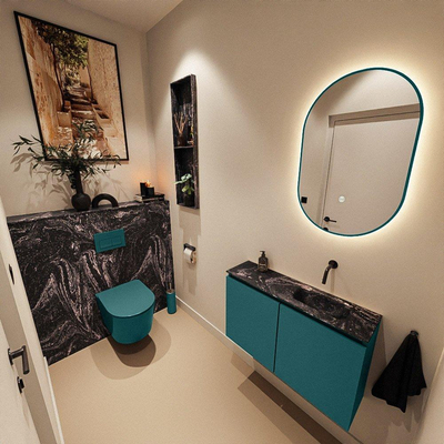 MONDIAZ TURE-DLUX 80cm toiletmeubel Smag. EDEN wastafel Lava positie rechts. Zonder kraangat.