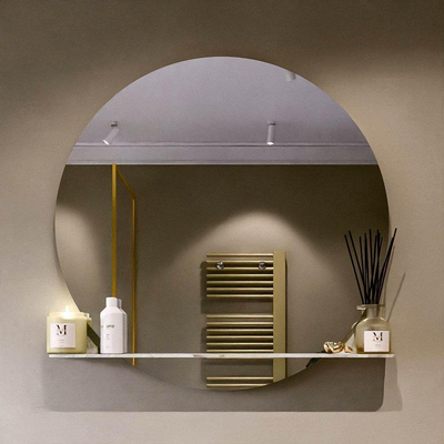 Mondiaz SPOT Badkamerspiegel - rond 100cm - spiegelplanchet - kleur Frape