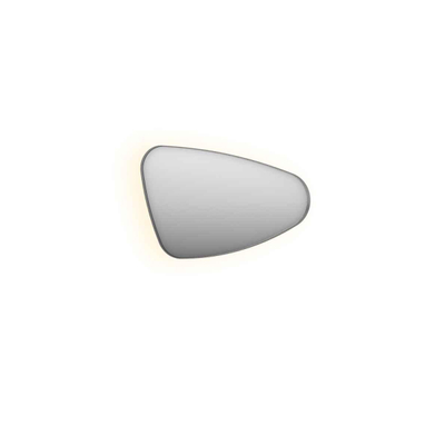 INK SP22 Spiegel - 80x4x50cm - organisch - in stalen kader - rechts aluminium rvs geborsteld