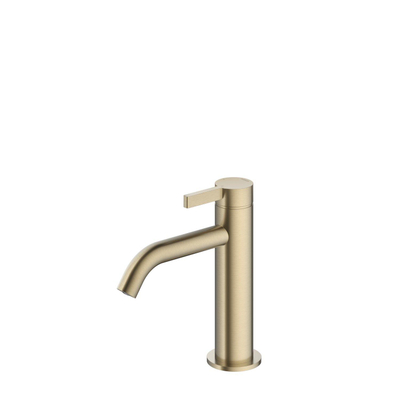 Hotbath Ace Wastafelmengkraan - laag - opbouw - zonder waste - Geborsteld Messing PVD