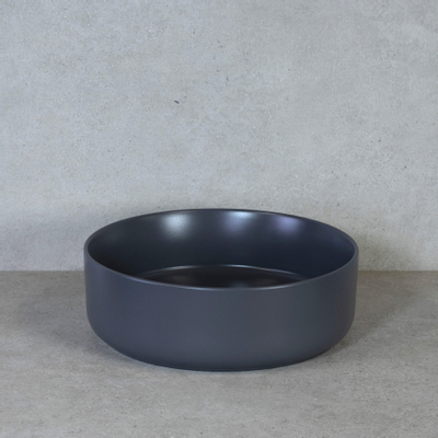 HR Badmeubelen Note waskom - 37x12cm - opbouw - keramiek - donkergrijs mat