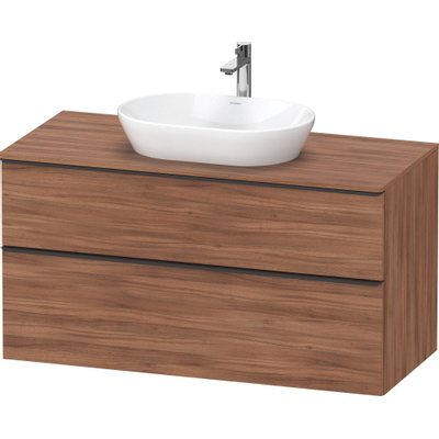 Duravit D-Neo wastafelonderkast 120x66.4x55cm 2 lades Noten Mat