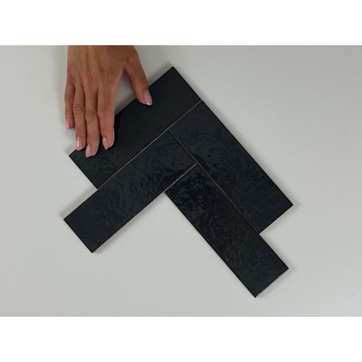 Equipe Cerámicas Kalma wandtegel - 6x18.6cm - Mercury glans (antraciet)