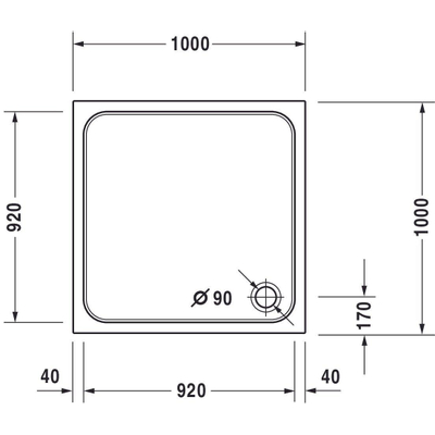 Duravit D Code douchebak 100x100cm acryl wit