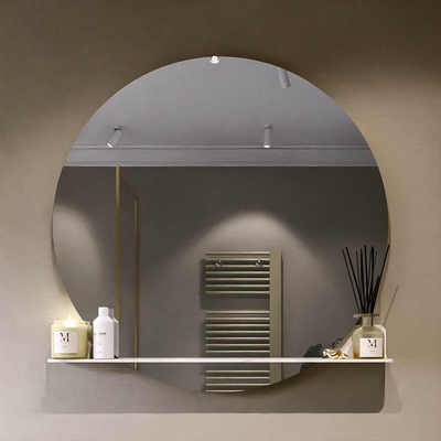 Mondiaz SPOT Badkamerspiegel - rond 110cm - spiegelplanchet - kleur Opalo