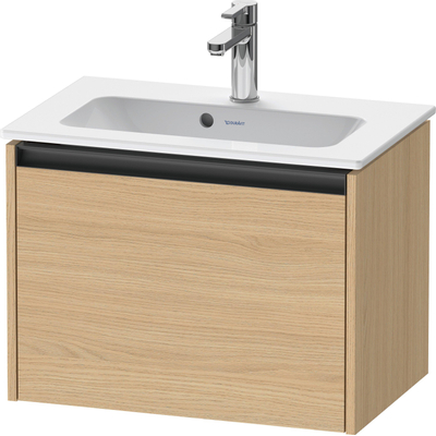 Duravit Ketho 2 wastafelonderbouwkast met 1 lade 61x39x44cm met greep antraciet natuur eiken mat