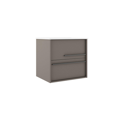 Adema Prime Essential Wastafelonderkast - 59.5x55x45.5cm - 2 lades - Standaard greep - MDF - taupe
