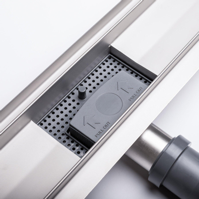 BRAUER Douchegoot - muurflens - 70x7x6.7cm - ondiep - zijuitloop - RVS