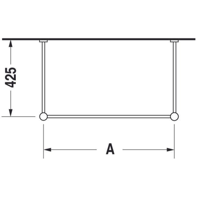 Duravit Vero metalen console voor wastafel hoogte verstelbaar chroom