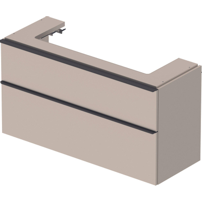 Duravit D-Neo wastafelonderkast 118.4x62.5x44.2cm 2 lades Taupe Mat