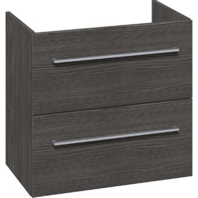 Plieger Qubic XS wastafelonderbouwkast met 2 ladenen 60x35x57.6cm structuurgrijs FN170051