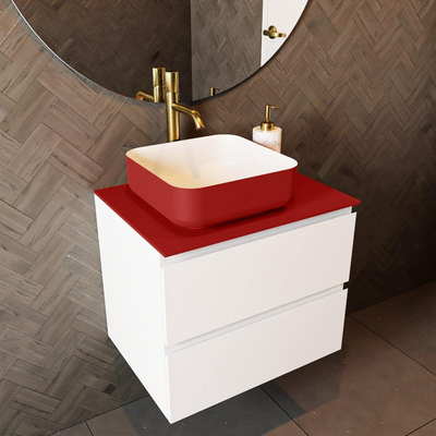 Mondiaz TOP 46 Topblad - 50x46x0.9cm - geschikt voor afdekplaat - Solid surface - Fire