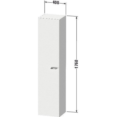 Duravit XBase badkamerkast 40x35.8x176cm 1 deur Standaard greep Grafiet