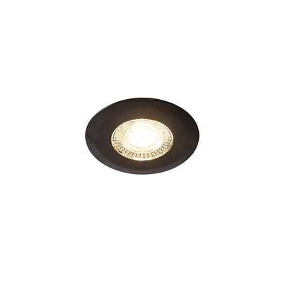 QAZQA Ulo Inbouwspot - set van 2 - 8.2x8.2cm - incl. LED - 3 staps dimbaar - IP44 - rond - mat zwart