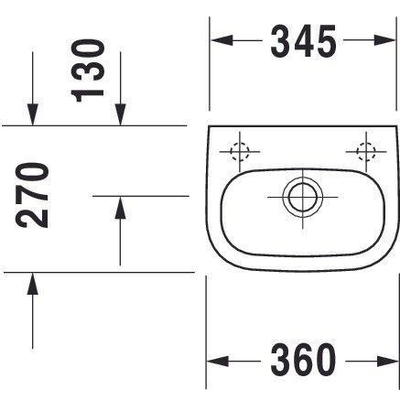 Duravit D-code fontein 36x27cm kraangat rechts met overloop wit