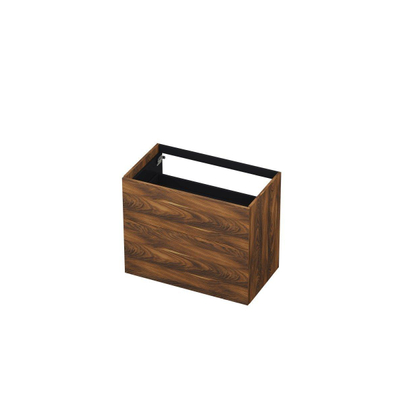 INK P2O Wastafelonderkast - 80x45x65cm - 2 lades - push 2 open - rechte opdekfronten MFC Noten