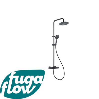 FugaFlow Efficiente Sobrado regendoucheset met thermostaat hoofddouche 20cm handdouche 3 standen zwart