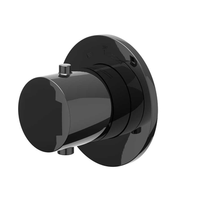 IVY Bond Afbouwdeel - voor Inbouwthermostaat - Symmetry - rond rozet - Zwart chroom PVD