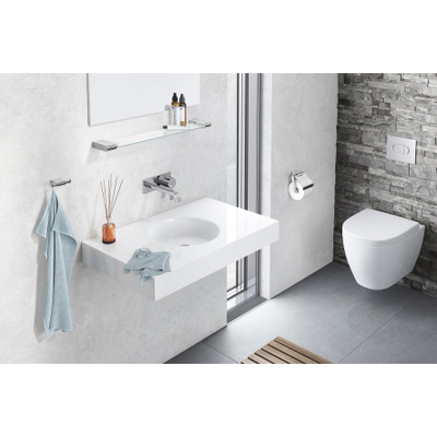 Zack Atore toiletrolhouder met klep 12.4x12.4x5.4cm RVS Chroom Glans