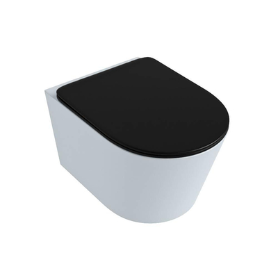 MONDIAZ LAVIE wandclosetpack - 36x53cm - diepspoel - rimless - clay (blauw) - softclose - quick-release - toiletzitting - Urban (zwart)