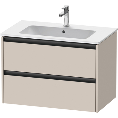 Duravit Ketho 2 wastafelonderbouwkast met 2 laden 81x48x55cm met grepen antraciet taupe mat