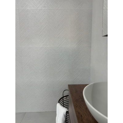 Cifre Ceramica Borneo wandtegel - 60x120cm - gerectificeerd - Betonlook - White decor mat (wit)
