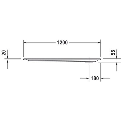 Duravit Starck Slimline douchebak acryl rechthoekig 120x100x5.5cm wit