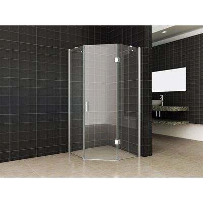 Wiesbaden Pento cabine met 1 draaideur 1000 x 1000 x 2000 x 8 mm nano helder glas/chroom