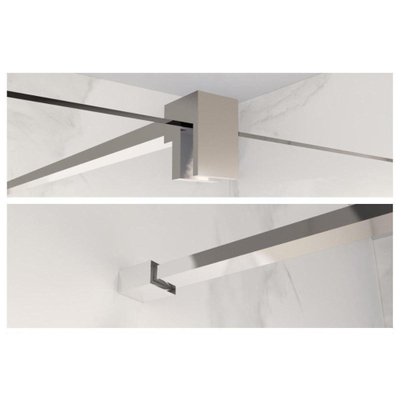 FugaFlow Eccelente Vetro inloopdouche badkamer verlengde Stabilisatiestang 200cm los incl. bevestigingsmaterialen - chroom