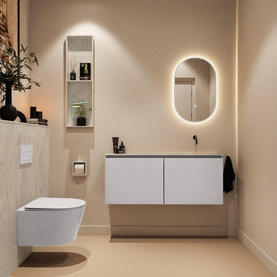 MONDIAZ TURE-DLUX 120cm toiletmeubel Cale. EDEN wastafel Opalo positie rechts. Zonder kraangat.