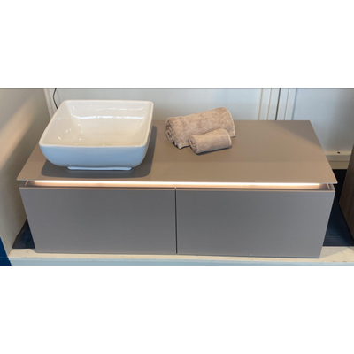 Villeroy & Boch Legato wastafelonderkast 120x38cm 2 lades taupe matt- OUTLET UDEN